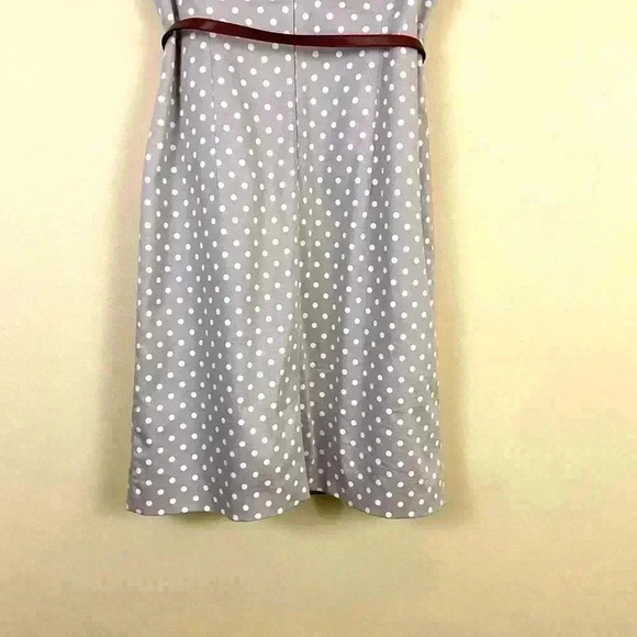 Comma, Tan Polka Dot “50’s” Scoop Neck Belted Sheath Mini Lined Dress (EU38/US8) - Picture 10 of 11